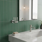 wall mounted bathroom tumbler holder with glass - stainless steel 