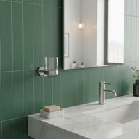 wall mounted bathroom tumbler holder with glass - stainless steel 
