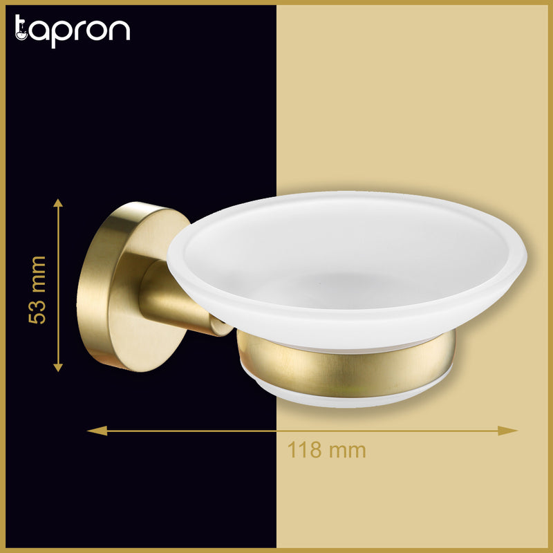 Gold Modern Wall Mounted Soap Dish with Holder -Tapron