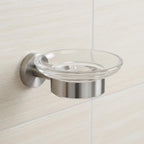 wall mounted stainless steel soap dish holder with glass 