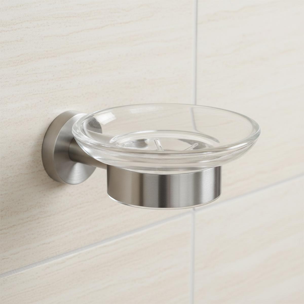 wall mounted stainless steel soap dish holder with glass 