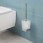 wall mounted toilet brush holder with brush set - chrome