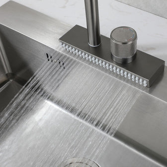 Kitchen Tap Gunmetal Grey with Wide Outlet Waterfall Secondary image