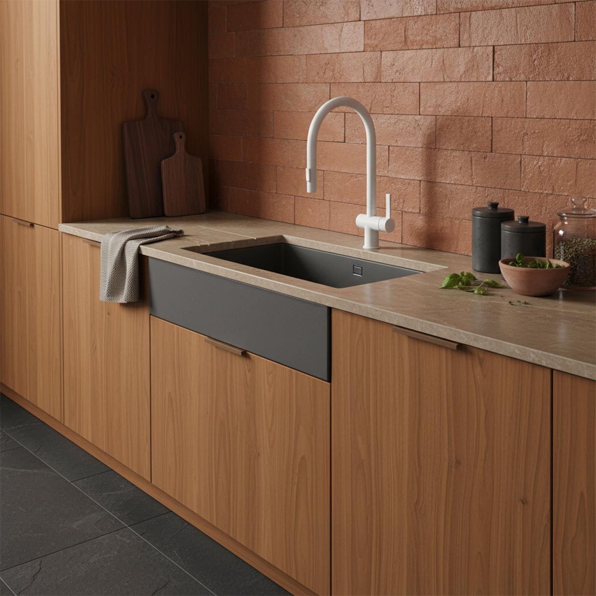 Matt White Kitchen Tap with Pull Out Spray Secondary image