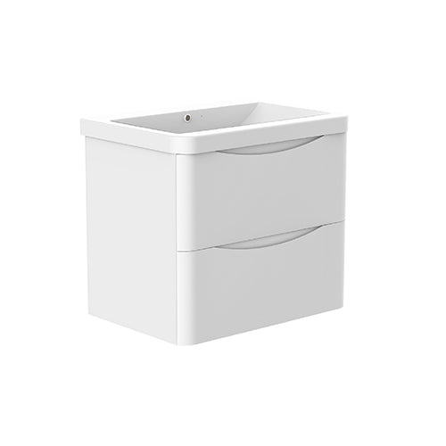 white wall mounted vanity unit