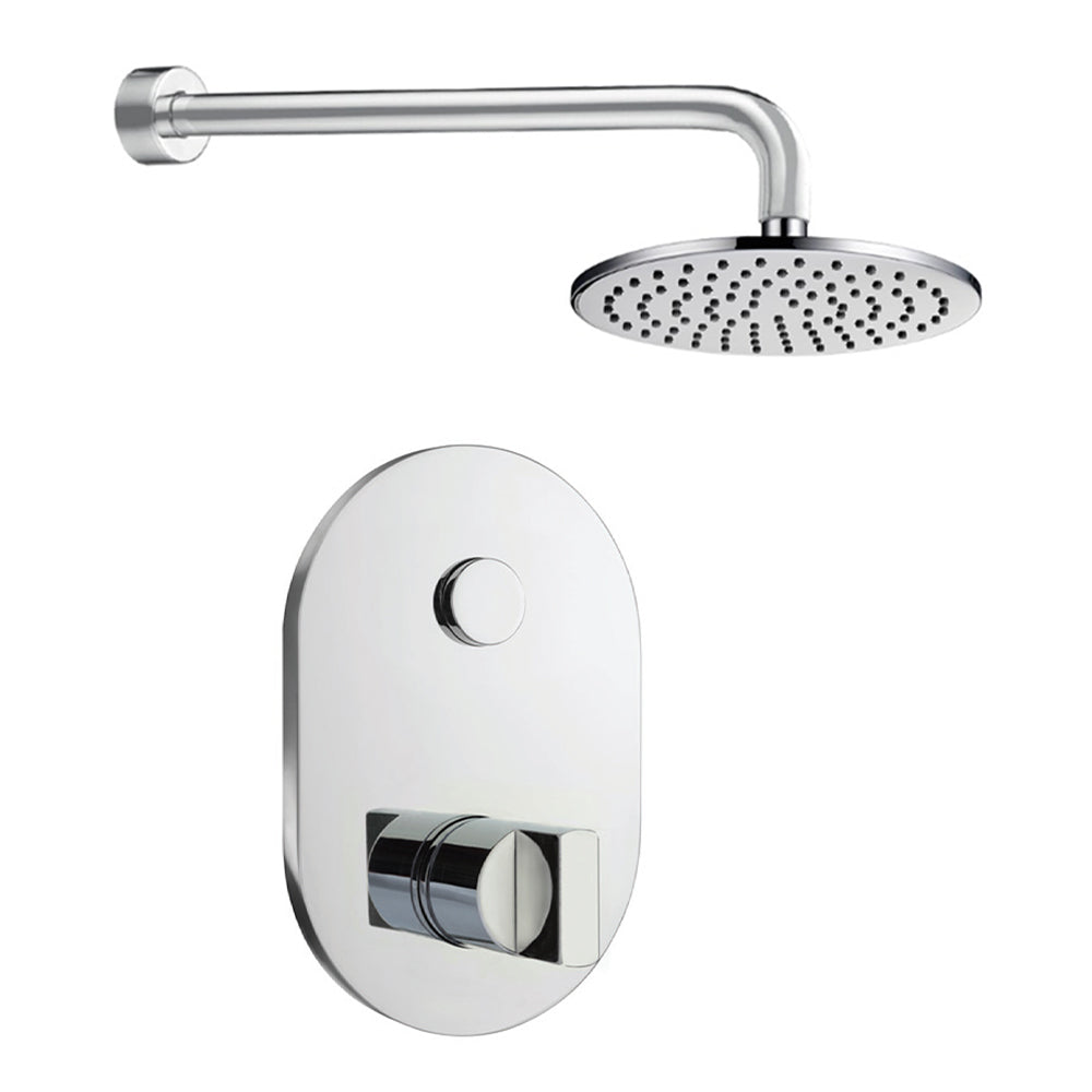 thermostatic shower mixer with overhead shower head and arm Main image