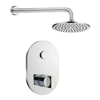 thermostatic shower mixer with overhead shower head and arm Main image