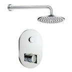 thermostatic shower mixer with overhead shower head and arm