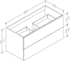 Aqua Wall Mounted 2 Drawer Vanity Unit with Easy Installation- 1000mm [TRAQM100]