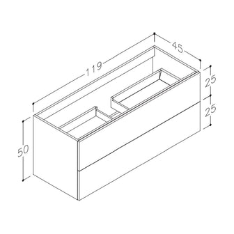 Wall Mounted White Gloss Countertop Basin Vanity Unit Secondary image