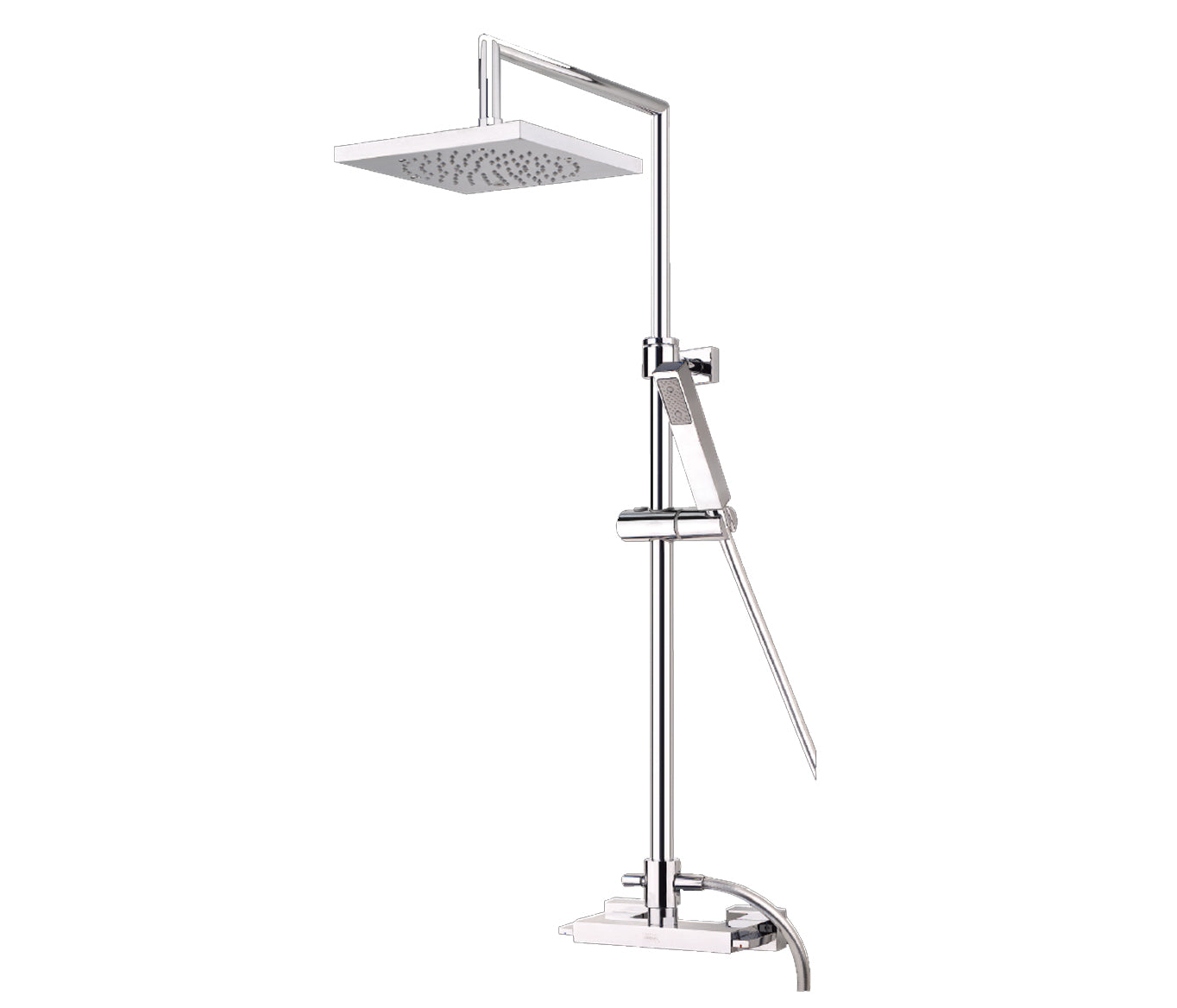 Shower Riser with Adjustable Shower Head and Shower Handset Main image