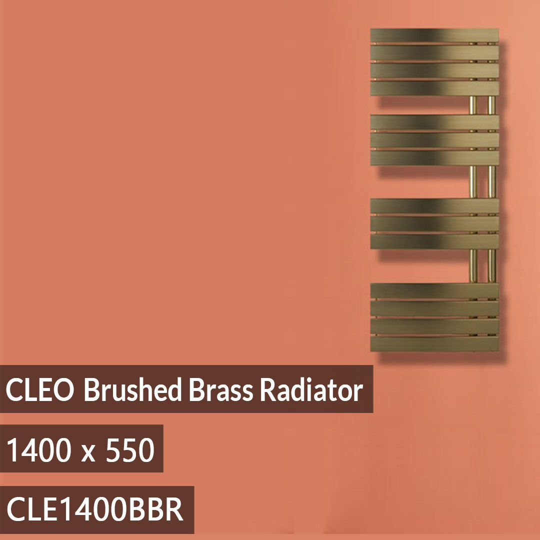 Brushed Brass Towel Rail with Flat Panel Towel Radiator 