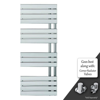 CLEO Open-Sided Chrome Towel Radiator - 1400mm x 550mm Secondary image