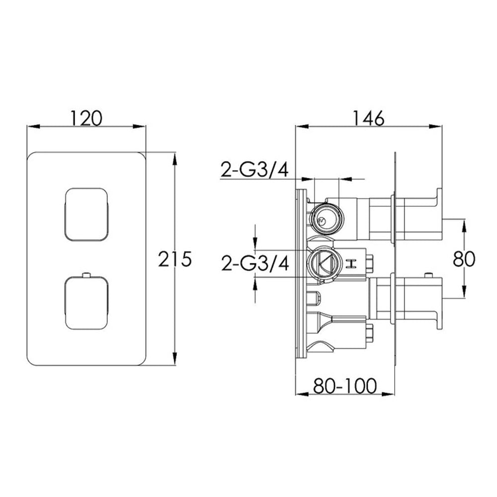 thermostatic shower valve - Tapron