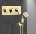 2 Outlet Thermostatic Concealed Shower Valve -Brushed Brass Finish