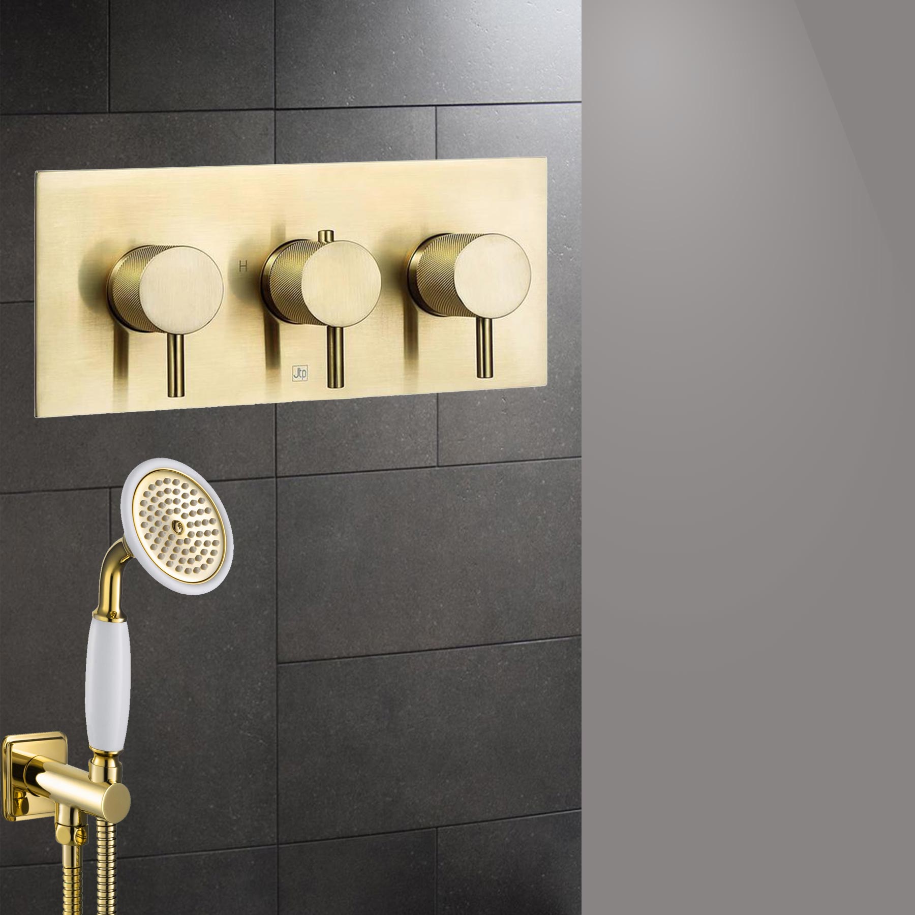 2 Outlet Thermostatic Concealed Shower Valve with Designer Handle 