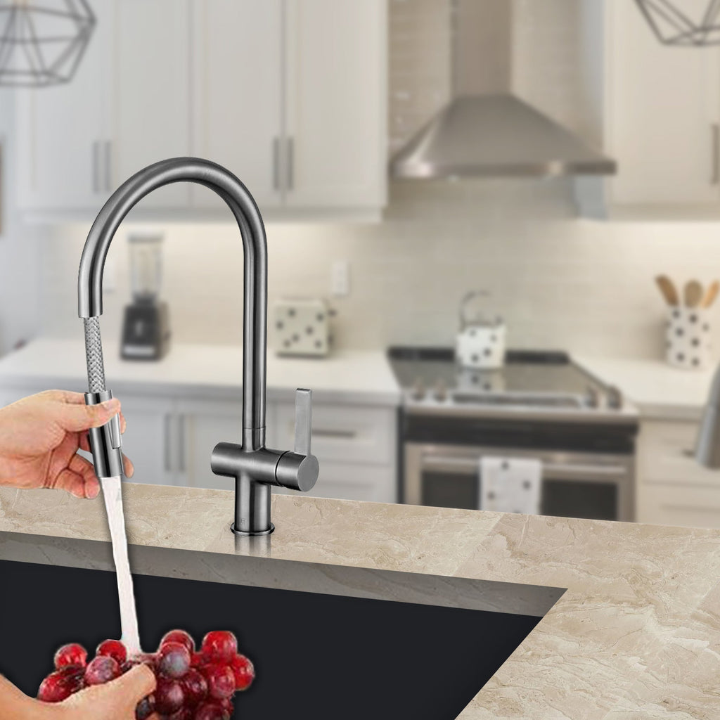 gunmetal kitchen tap