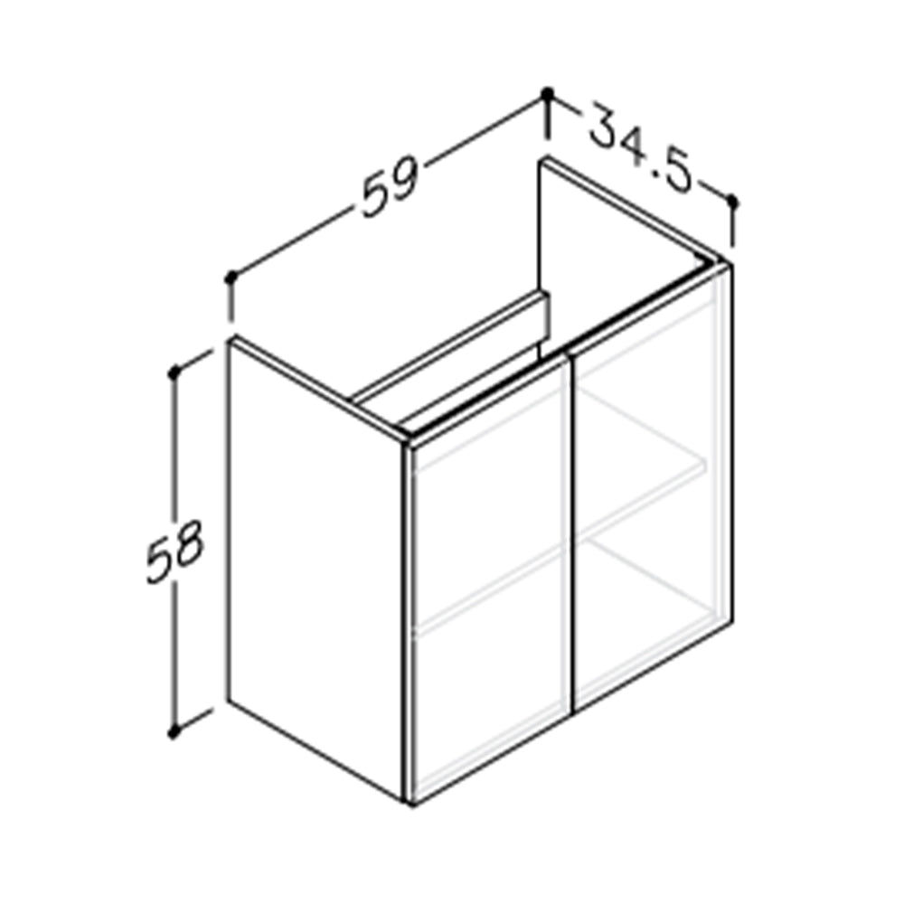 Wall Mounted 2 Door Vanity Unit - White Secondary image