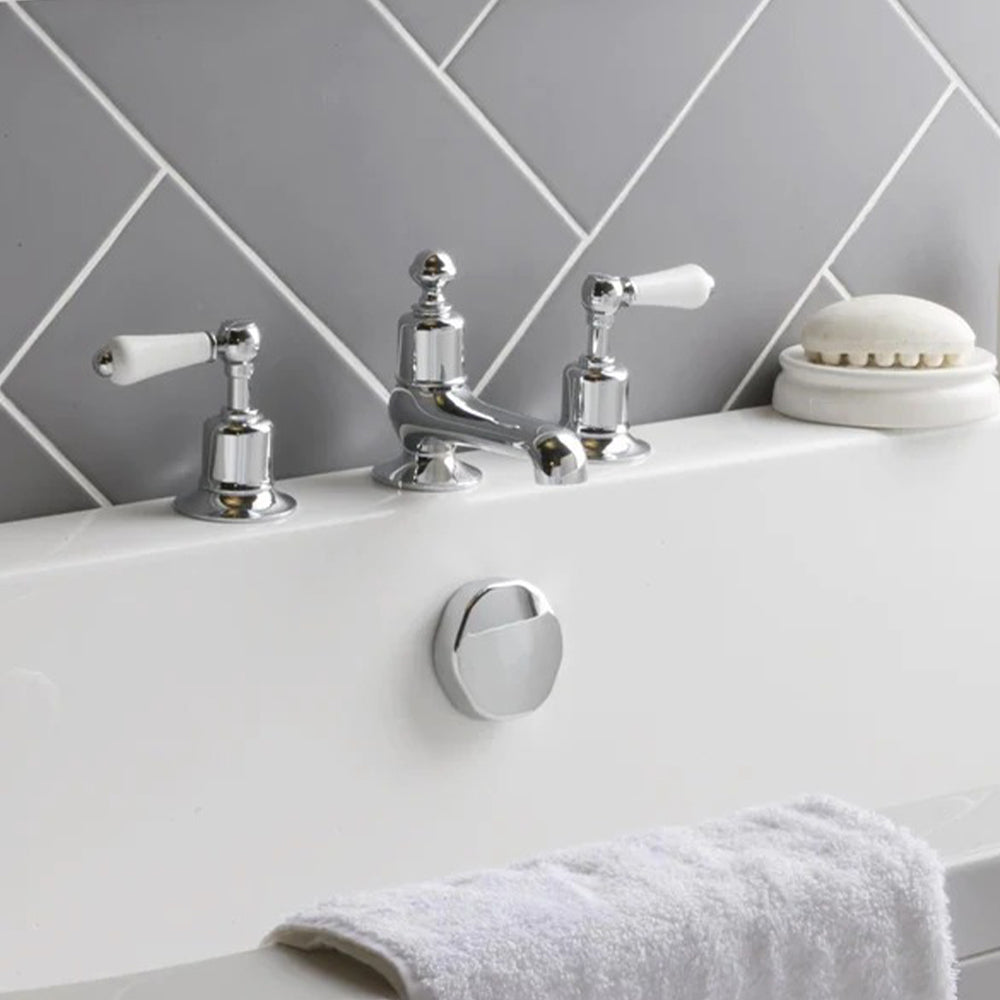 3 Hole Deck Mounted Bath Filler - Chrome