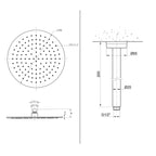 stainless steel ceiling shower arm and head Technical Drawing