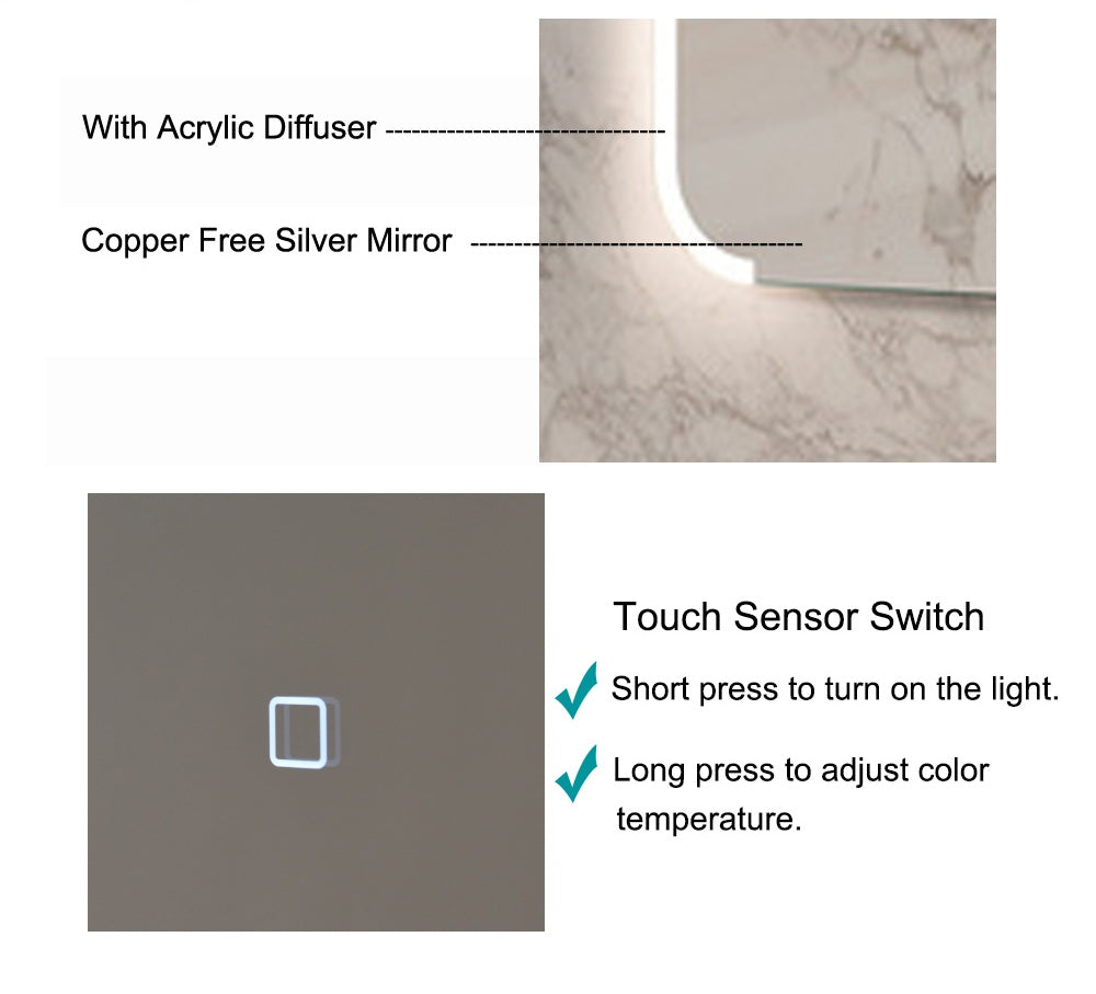 SMD-Led touch sensitive memory brightness Mirror 
