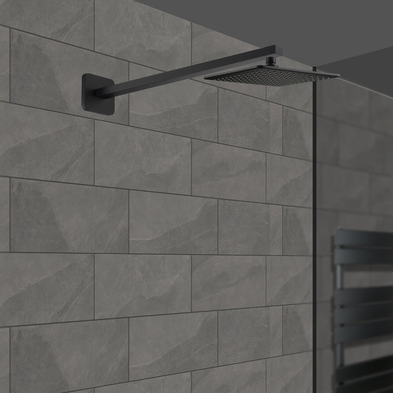 Contemporary Black Shower Arm - Chic Modern Square Shower Fixture