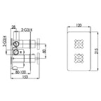 thermostatic shower valve technical drawing - Tapron