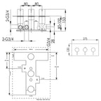 thermostatic shower valve Technical Drawing