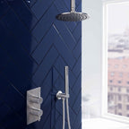 3 outlet concealed shower valve with two controls  - stainless steel 