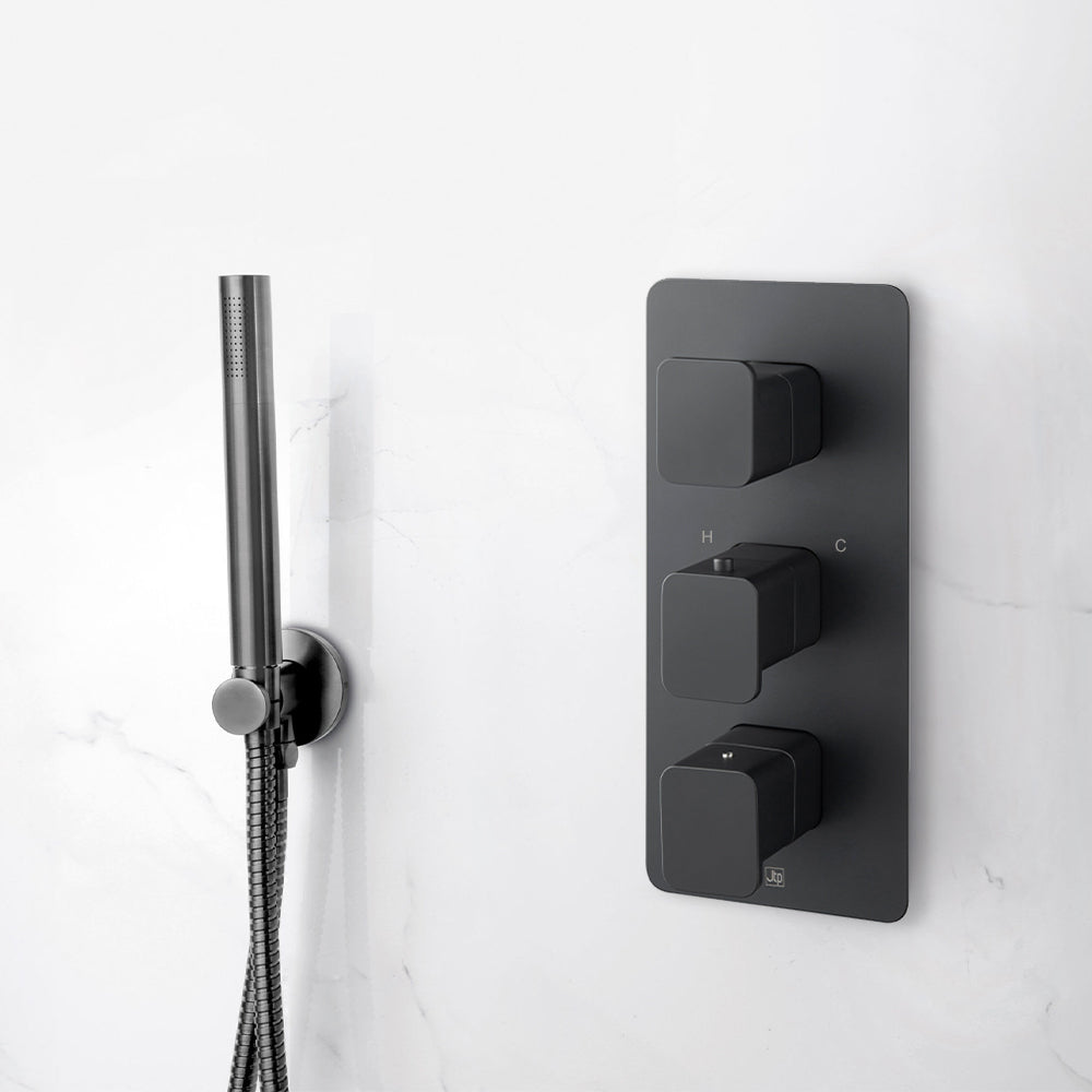 Thermostatic Concealed 3 Outlet Shower Valve - Matt Black Secondary image
