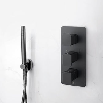 Thermostatic Concealed 3 Outlet Shower Valve - Matt Black Secondary image