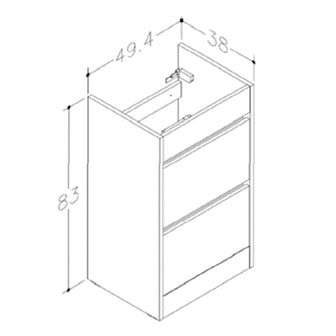 Modern 500mm Black Gloss Freestanding Bathroom Vanity Unit Secondary image