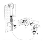 douche shower spray Technical Drawing