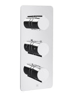 Luna Thermostatic Concealed 3 Outlet Shower Valve, Vertical [72681] Tapron