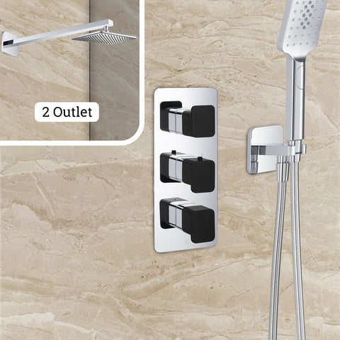 AXEL Thermostatic Concealed 2 Outlet Shower Valve - Vertical[74690MBH]