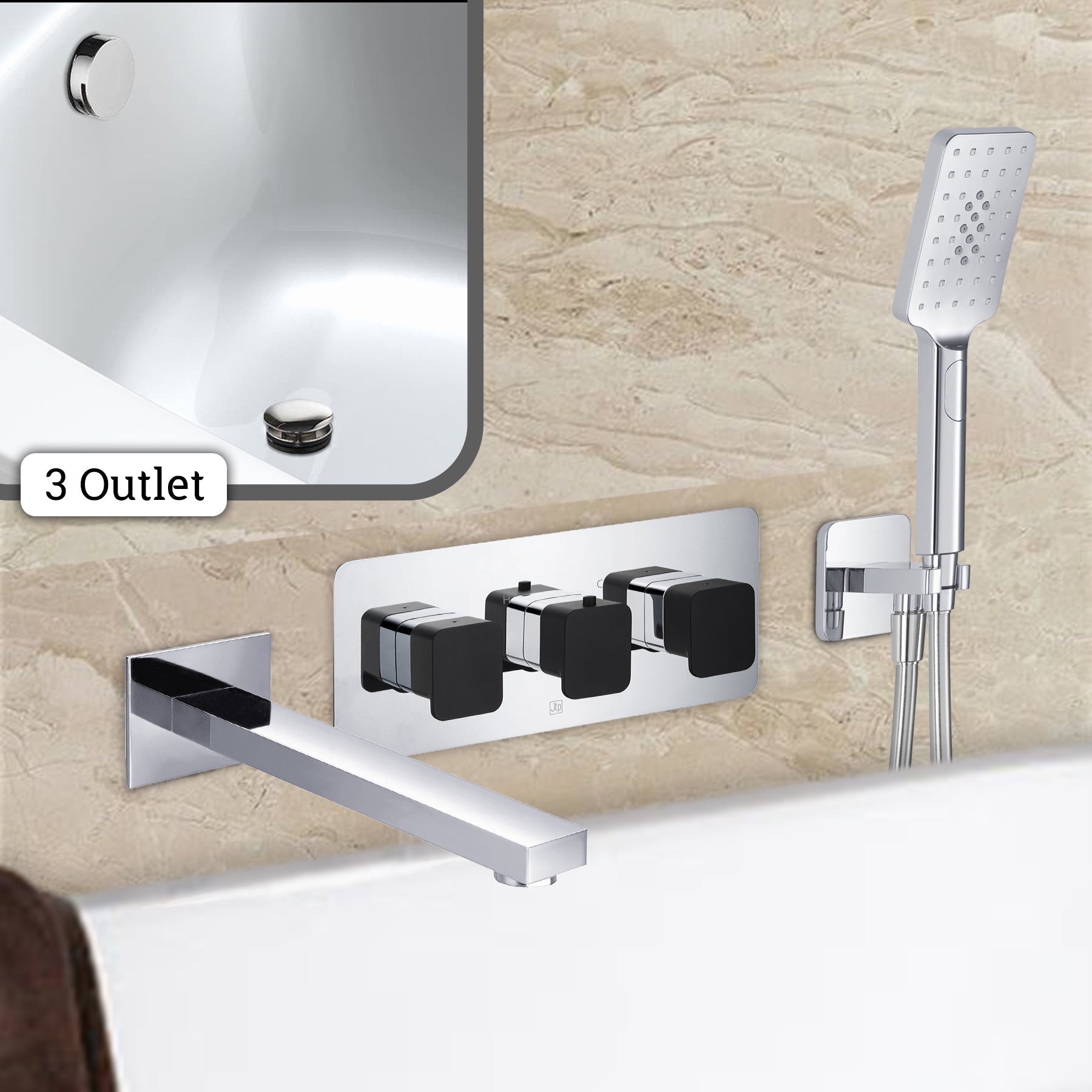 Thermostatic Concealed 3 outlet Shower Valve 
