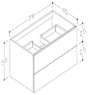 Aqua Luxurious Vanity Unit with Glossy Aquamarine Finish - 800mm