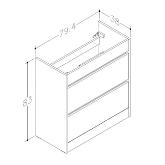Modern Floor Standing 800mm White Gloss Vanity Unit Secondary image
