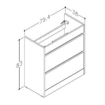 Modern Floor Standing Bathroom Vanity Unit –Gloss White Secondary image