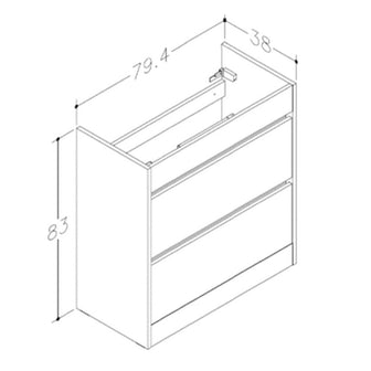 Modern Freestanding Black Gloss Bathroom Vanity Unit Secondary image