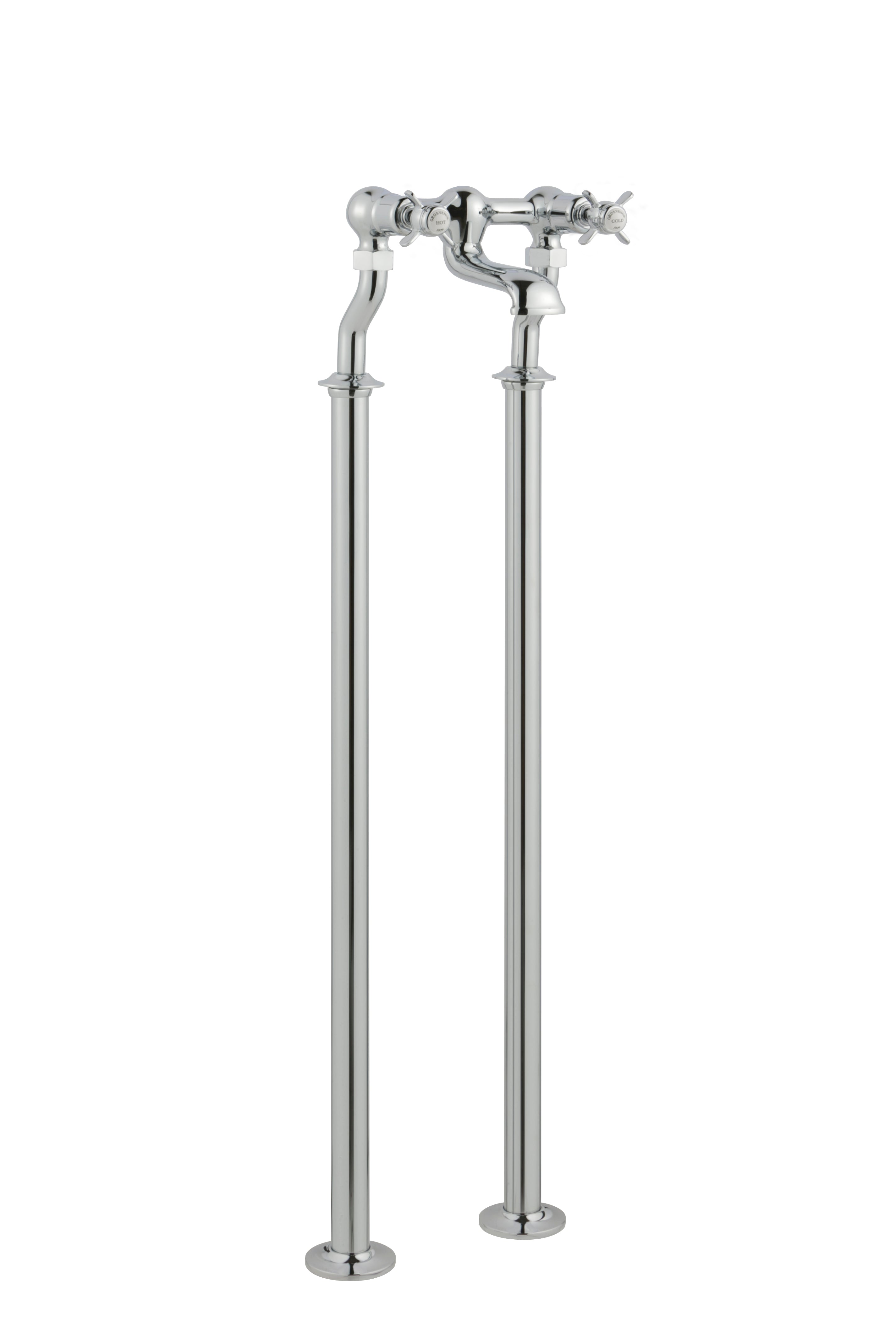 Chester Pinch Floorstanding Bath Filler - Nickel