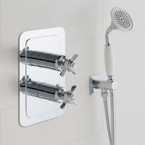 Thermostatic Conceal 2 Outlet Shower Valve Vertical  - Chrome