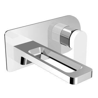 Wall Mounted basin Mixer Tap with Matt White Lever Handle – Chrome Secondary image