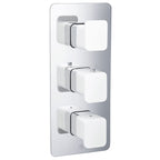 AXEL Thermostatic Concealed 2 Outlet Shower Valve with Matte White Handles - Vertical