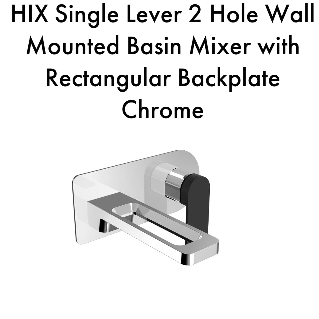 AXEL Minimal Chrome Single Lever Wall Mounted Basin Taps with Unique Black Lever