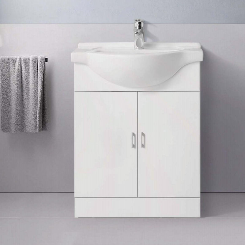 Floor-Standing Bathroom Vanity with a Basin- White