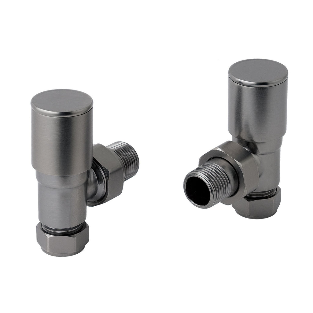 Angled Radiator Valve (Pair) - Brushed Black