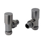 Angled Radiator Valve (Pair) - Brushed Black