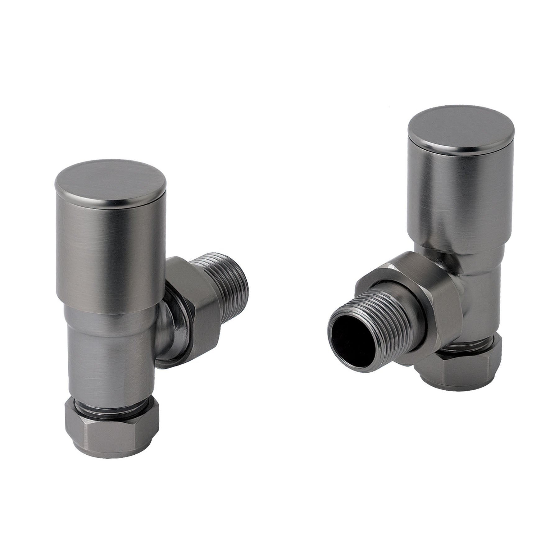 Angled Radiator Valve (Pair) - Brushed Black