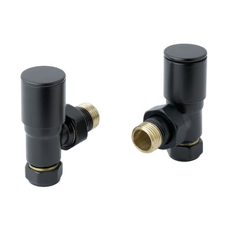 Angled Radiator Valve Pair - Matt Black Main image